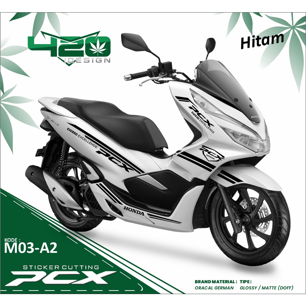 Striping PCX 150 Motor Putih - Cutting Stiker PCX 150 - Lis Body Cutting PCX Old  - PCXM
