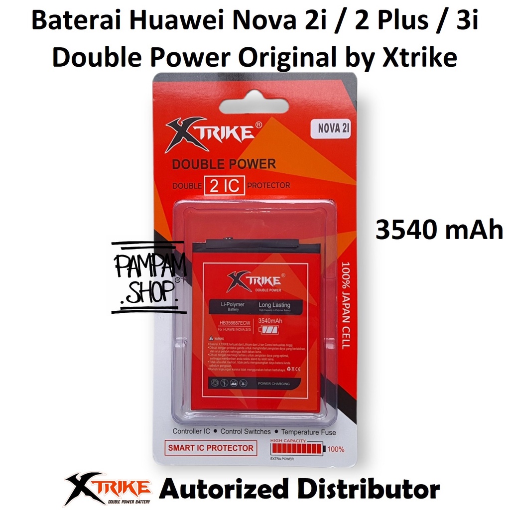 Baterai XTRIKE Double Power Original Huawei Nova 2i Nova 2 Plus 2+ 3i HB356687ECW Batre Batrai Ori