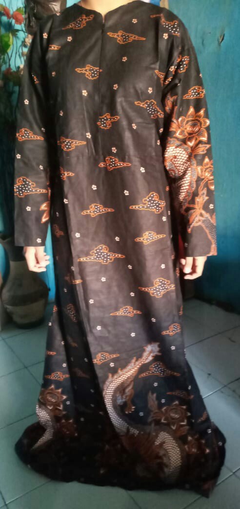 Ms Gamis Batik Sriwedari Maxi Modern Jumbo Bumil/busui Katun Sogan All Size