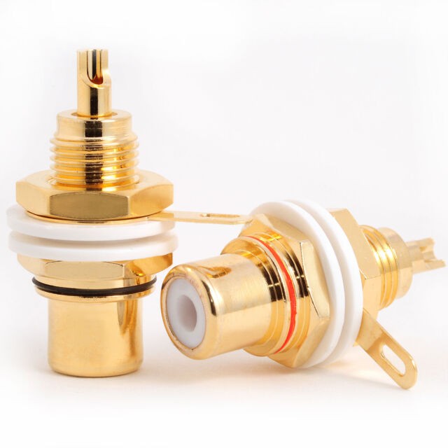 Soket RCA Body Gold 1 Pasang - Socket 2 PCS