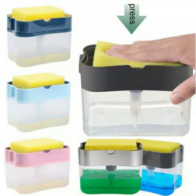 Dispenser Sabun Cuci Piring / Pump Dispenser 2in1 Holder Sponge