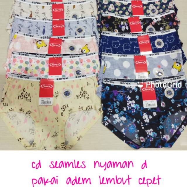 CELANA DALAM WANITA motif bergambar merk sorex