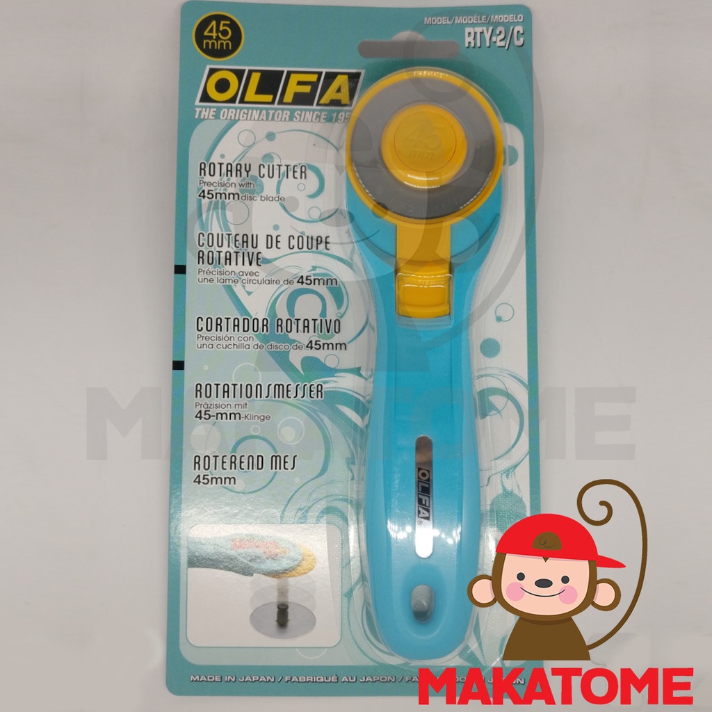 

OLFA RTY-2/C Rotary Cutter 45mm Japan 45 mm potong kain splash aqua