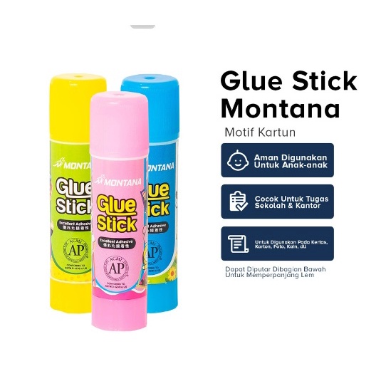 Lem Kertas Glue Stick 100 8gr Lem Batang Montana Motif Karakter