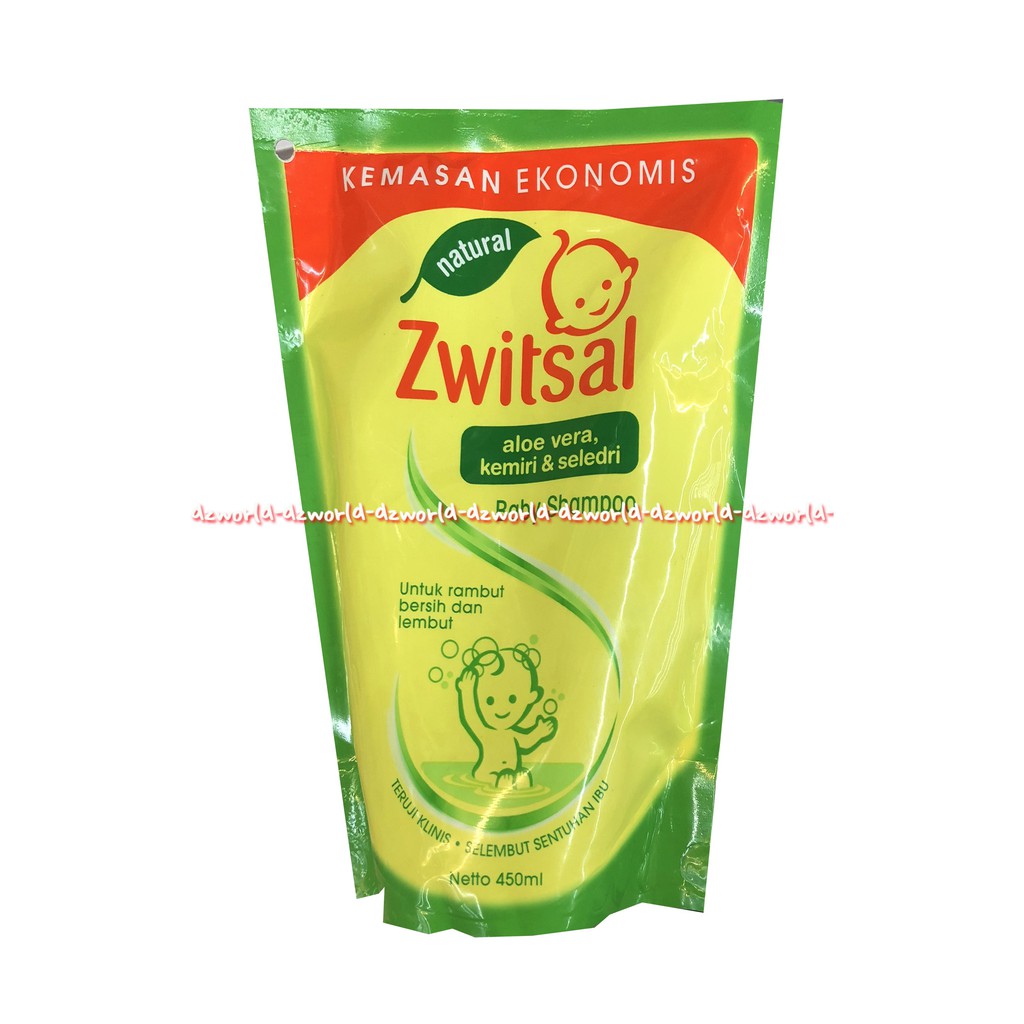 Zwitsal Baby Shampoo Aloe Vera Kemiri Seledri 450ml Sampo Bayi Kemasan Refill