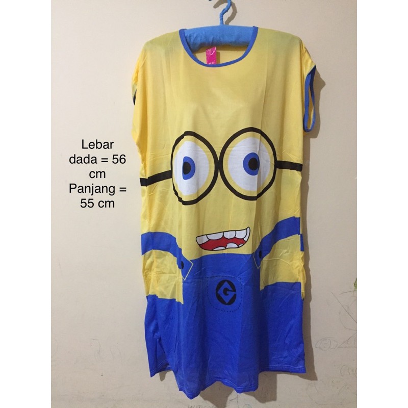 terusan dress wanita minion jumbo