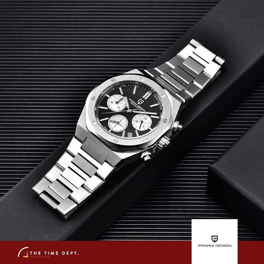 Pagani Design PD-1707 Royal Oak Homage Seiko VK65 Chronograph Quartz Jam Tangan Pria