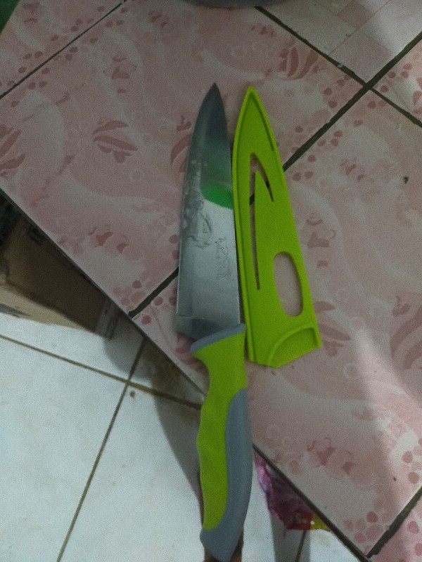 Pisau Dapur Stainless Hijau / Pisau Stainless Cap Dua Ikan Mas / Double Golden Fish Knife