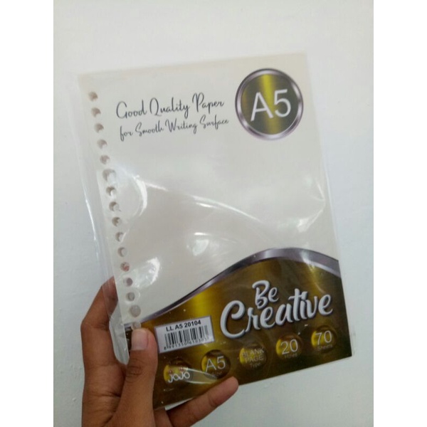 

Loose Leaf Kertas Binder Polos A5 70 lembar