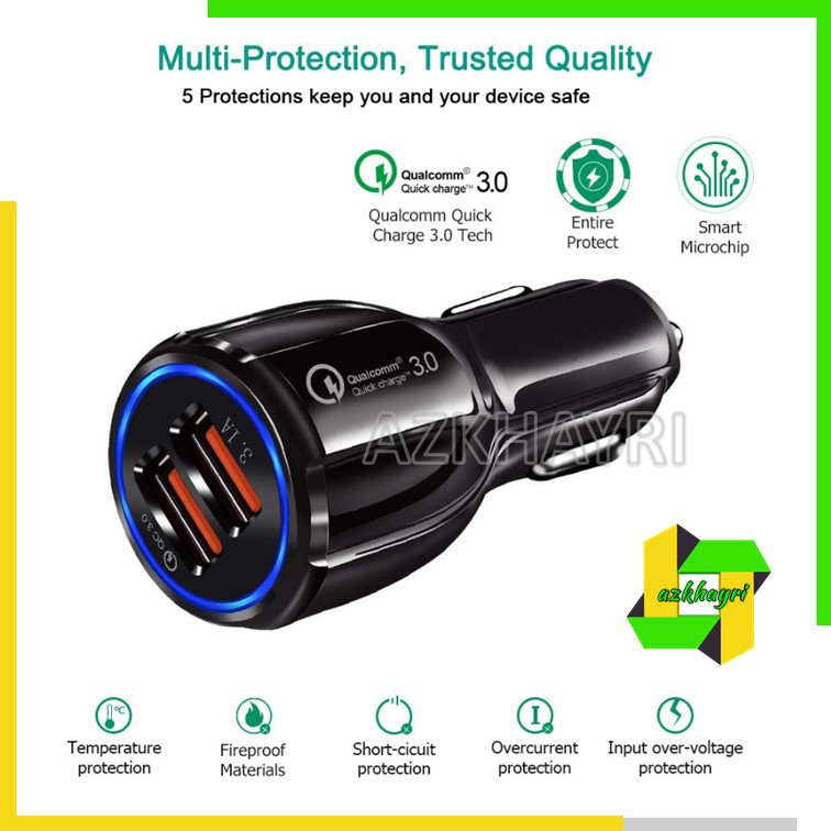 Joyseus Fast Charger Quick Car Casan Mobil Qualcomm 3.0 Dual USB