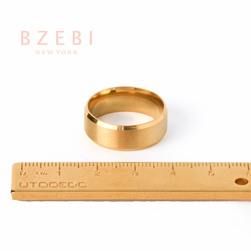 Bzebi Cincin Emas 18k Model Terbuka Anti Karat Hias Berlian Imitasi Gaya Korea Untuk Wanita 733r