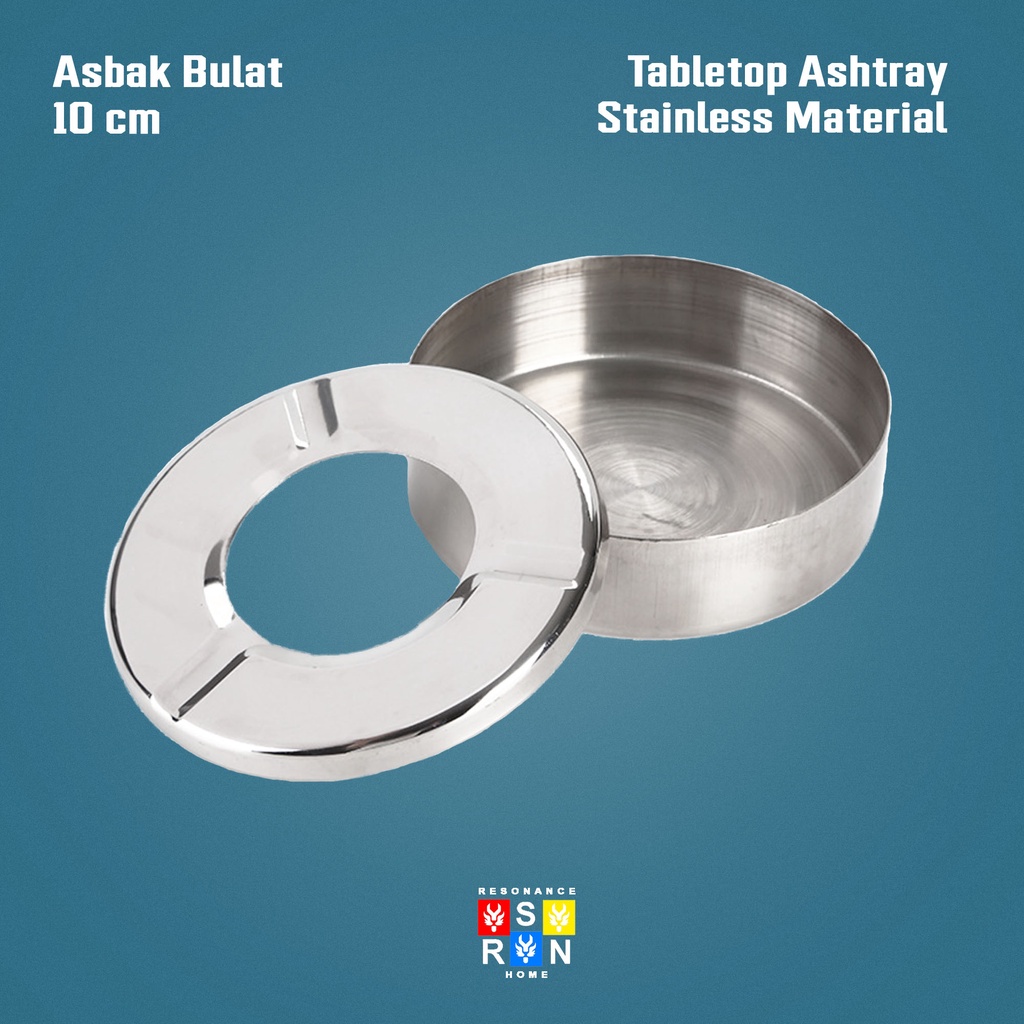 Asbak Bulat Stainless + Tutup 10cm / Resonance Home