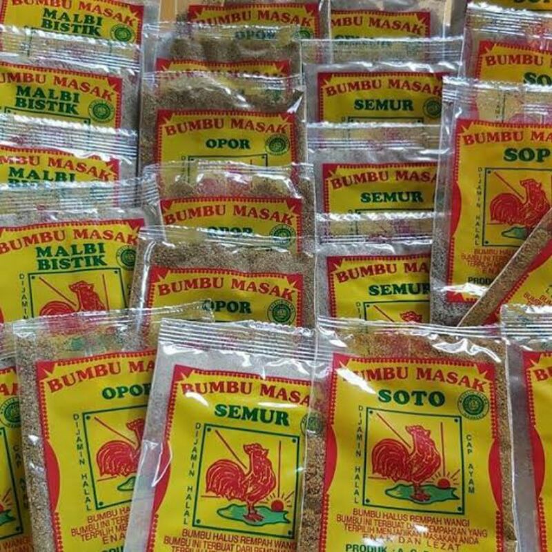 

Bumbu Masak Lengkap Murah Sachet 7 gram Cap Ayam