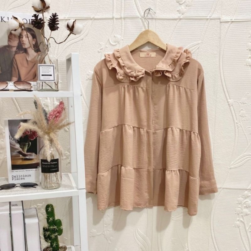 BLOUSE WANITA BUNGA KERUT CERUTY IMPORT PREMIUM | BLUS WANITA IMPORT | BLUS WANITA KASUAL / BLOUSE K