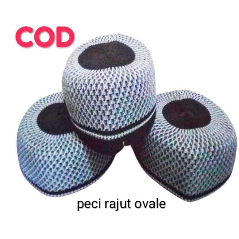 peci rajut oval / peci goni hijau