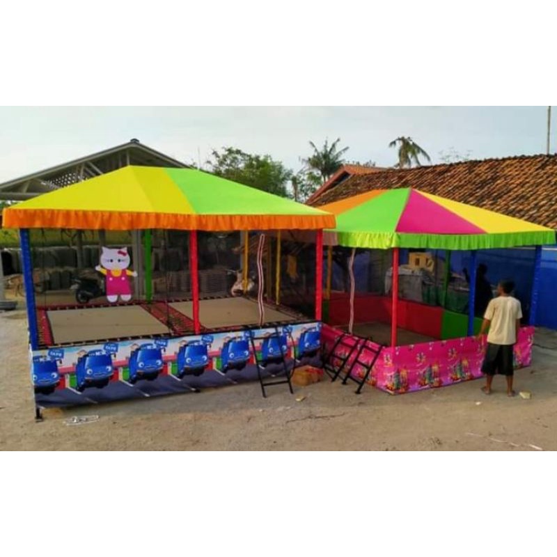 trampolin kotak 3x4 pake atap