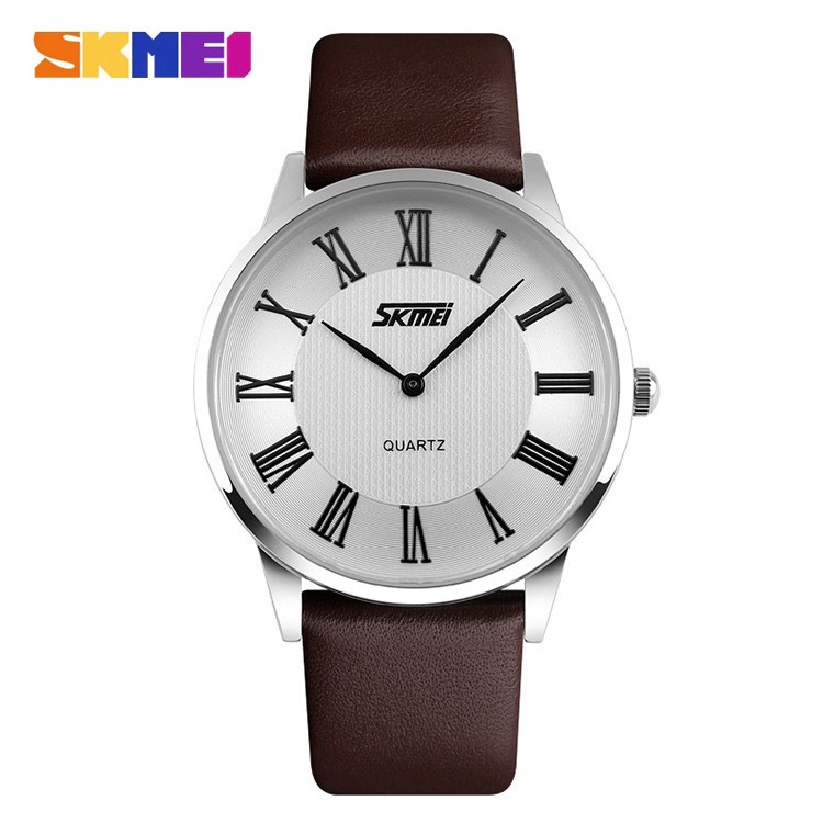 SKMEI 9092 Jam Tangan Pria Wanita Couple Analog Tali Kulit WATCHKITE WKOS