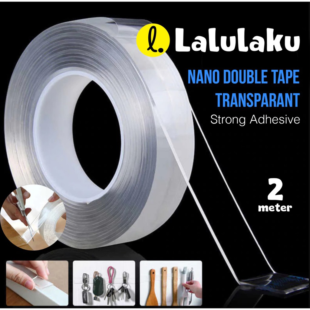 Jual Nano Double Tape Bening Tahan Air 30mm X 2M Acrylic Washable Magic ...