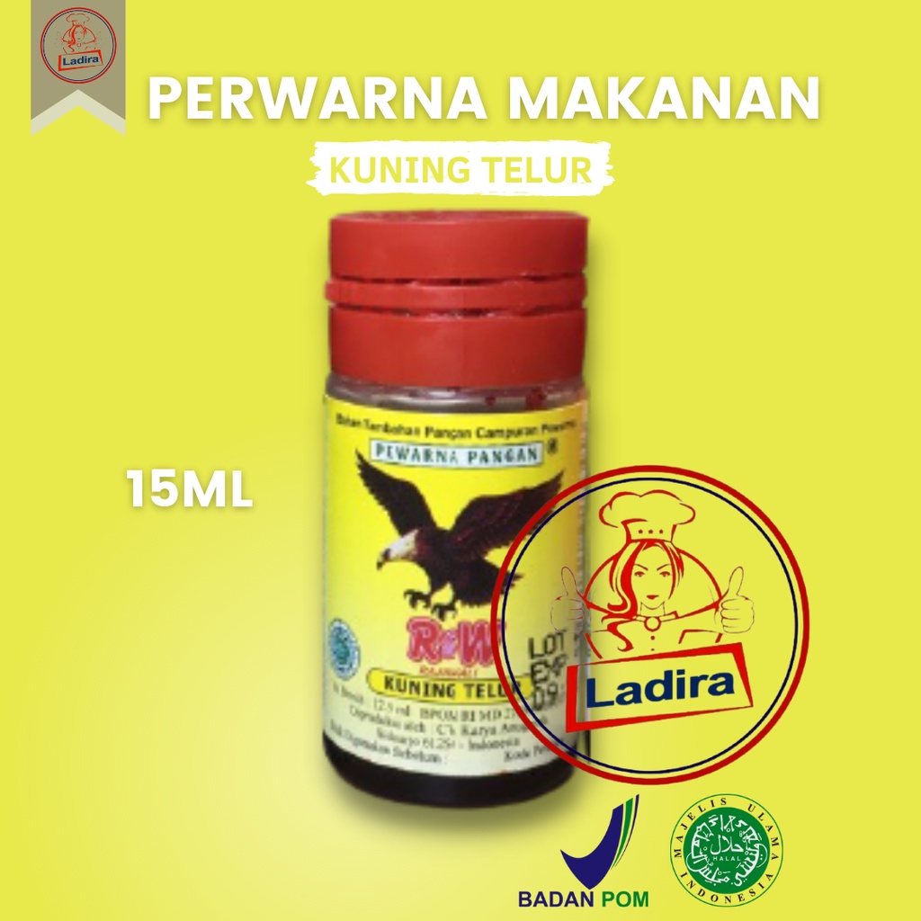 

RAJAWALI SUMBO KUNING TELUR 15 ML pewarna bahan kue dan roti food grade KUNING TELUR / KUNING TUA / MERAH ARBEI / MERAH MUDA / HIJAU MUDA / MERAH CABE / ORANGE / UNGU / COKLAT TUA /HIJAU APEL /HIJAU PANDAN / HIJAU TUA / HITAM / KUNING MUDA halal BPOM 15ml