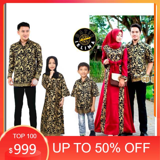 Couple KELUARGA MODERN Gamis batik Bakung Kombinasi Sarimbit Keluarga TERBARU