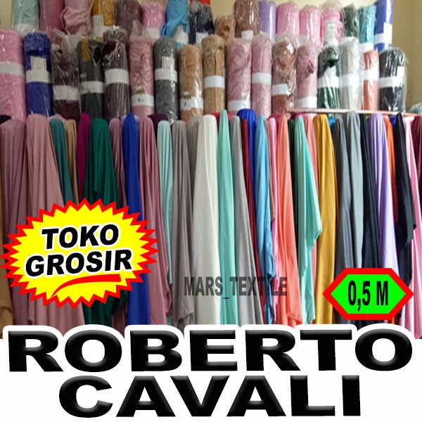 TOKO GROSIR - Setengah Meteran Kain Bahan Satin Roberto Cavalli Sateen Silk Premium Bahan Gamis