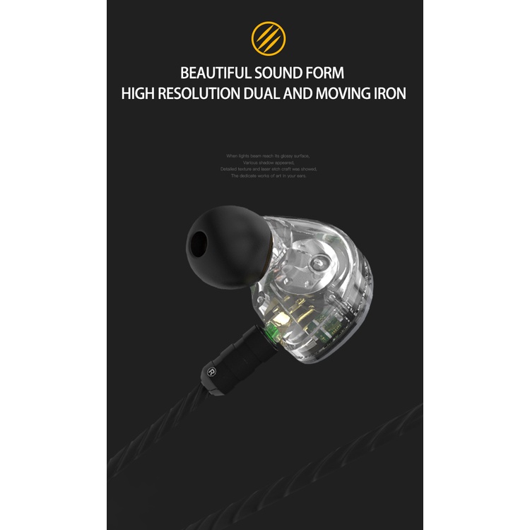 BGVP DS1 Noise Canceling Headphone Hifi DJ Hybrid Technology In Ear Monitor High Fidelity MMCX Earphone