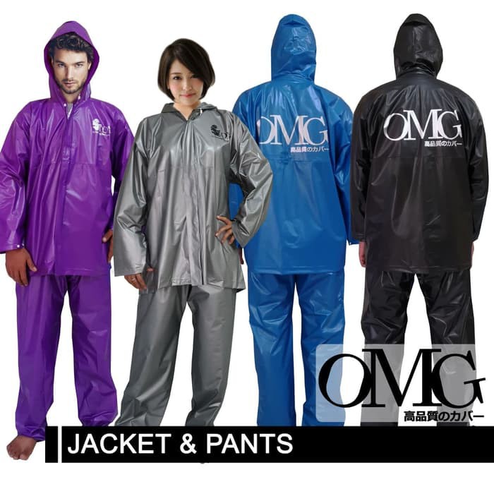 Jas Hujan OMG Set Jaket & Celana 100% Waterproof seperti GMA ASV Axio Anti air merk OMG
