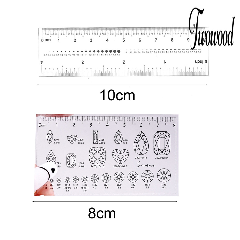 Twowood Penggaris Kuku Palsu Bahan PVC Anti Air Untuk Nail Art