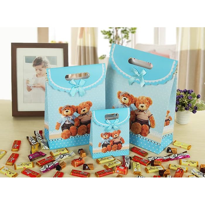 

2B KANTONG KADO KOREA, MOTIF BERUANG, KANTONG MODEL PAPER BAG KADO