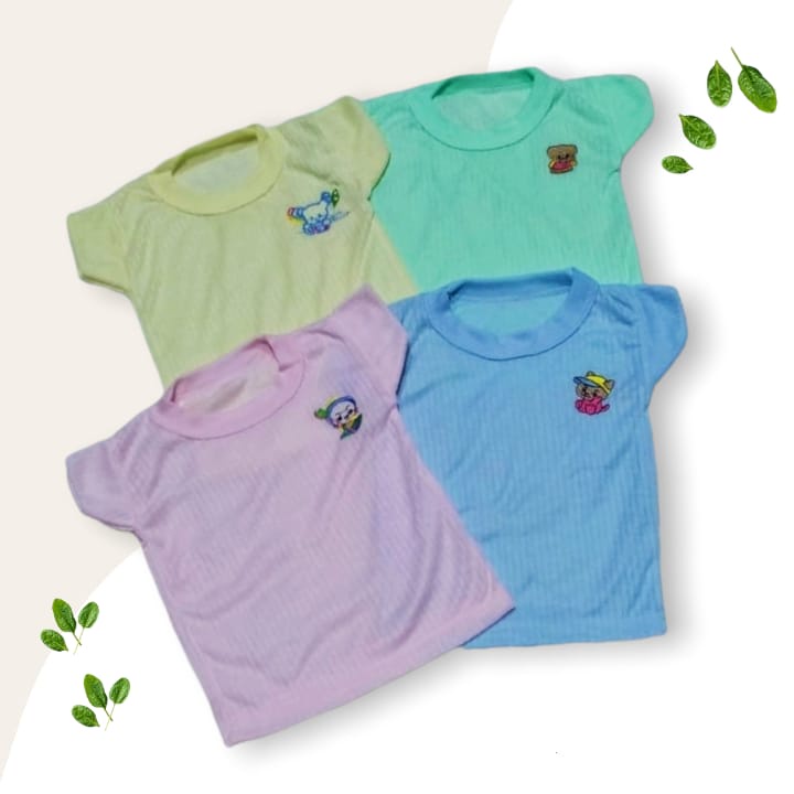GF MEDAN - KAOS OBLONG ANAK WARNA - Baju Dalam Bayi Atasan Baby New Born Newborn Singlet Lengan Pend