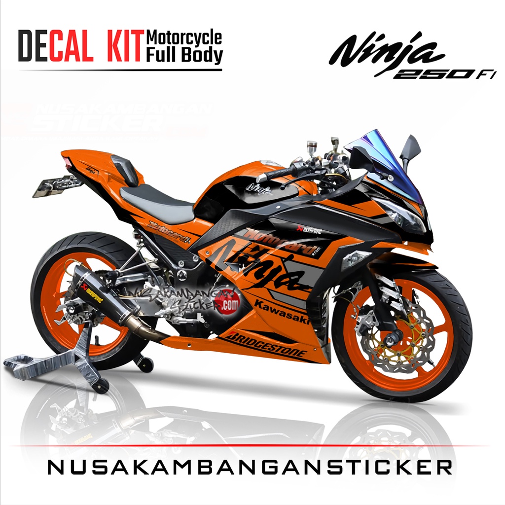 Stiker Ninja 250 Fi MOTOCARD ORANGE