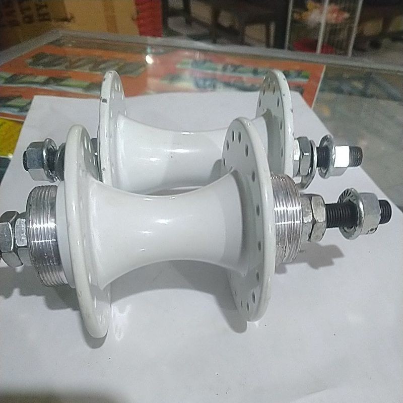 Hub & Freehub 36 hole dobel drat ulir (BEARING) , depan + belakang ALLOY