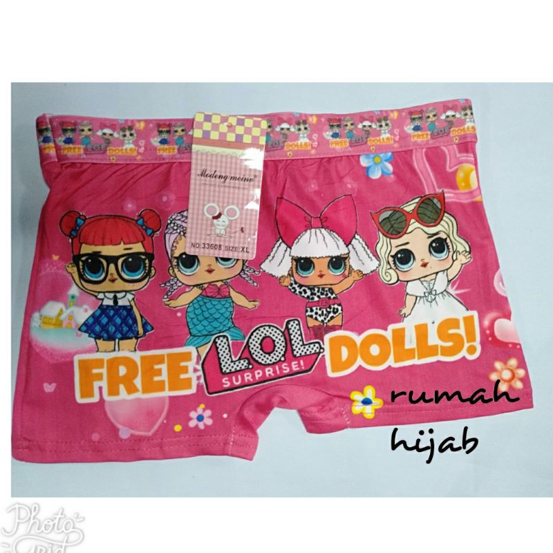 CD boxer karakter cewek LOL / celana dalam anak model bokser