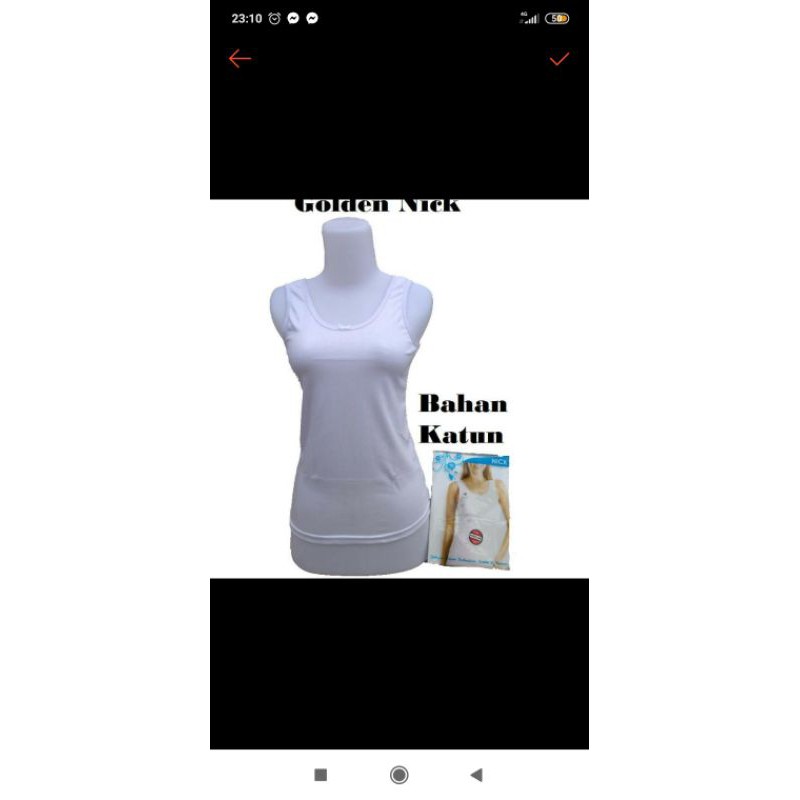 GN 48 | GOLDEN NICK | Tanktop Tali besar katun tebal Putih / Tanktop katun tebal-XL