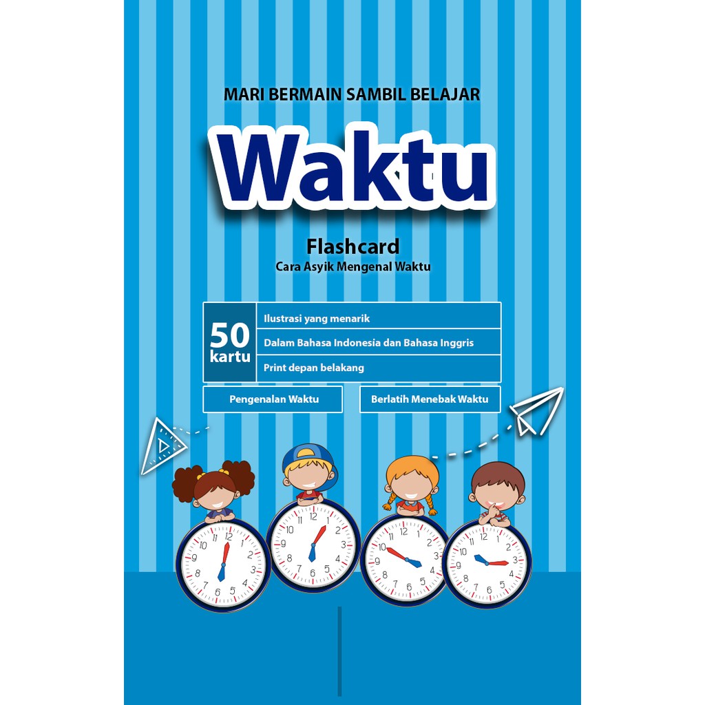 [1KG=10PCS] Konsep Flashcard Waktu / Flash Card / Mainan Edukasi Kartu Pintar Anak Terlengkap