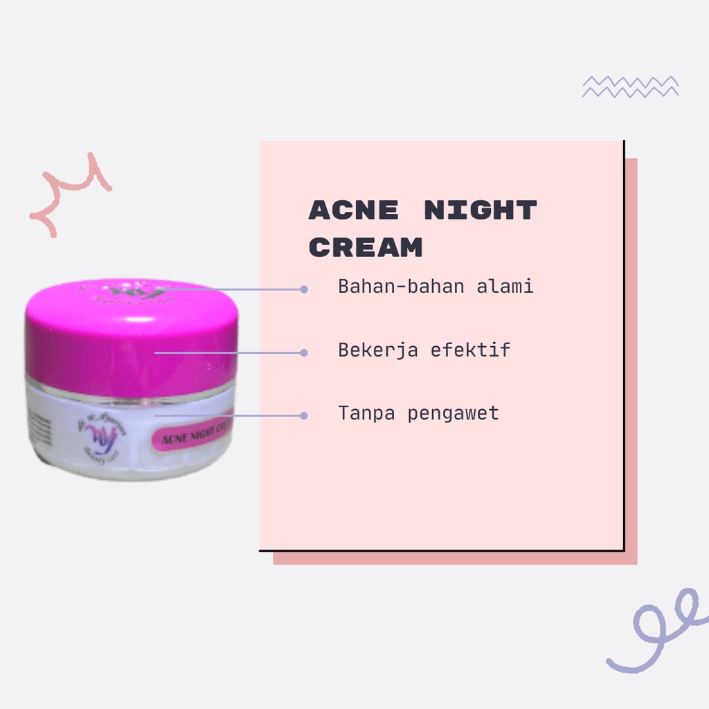 Night Cream Acne Bpom Dr. Widyarini Acne Night Cream Krim Malam Untuk Jerawat Kulit Wajah Berjerawat BONUS Hand Sanitizer &amp; FREE Packing Bubble Wrap