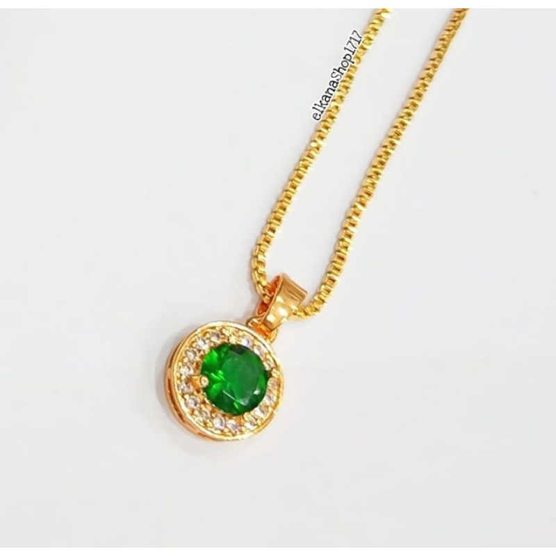 KALUNG LINGKAR PERMATA DIAMOND OLIVE GOLD LAPIS EMAS 18K ANTI KARAT