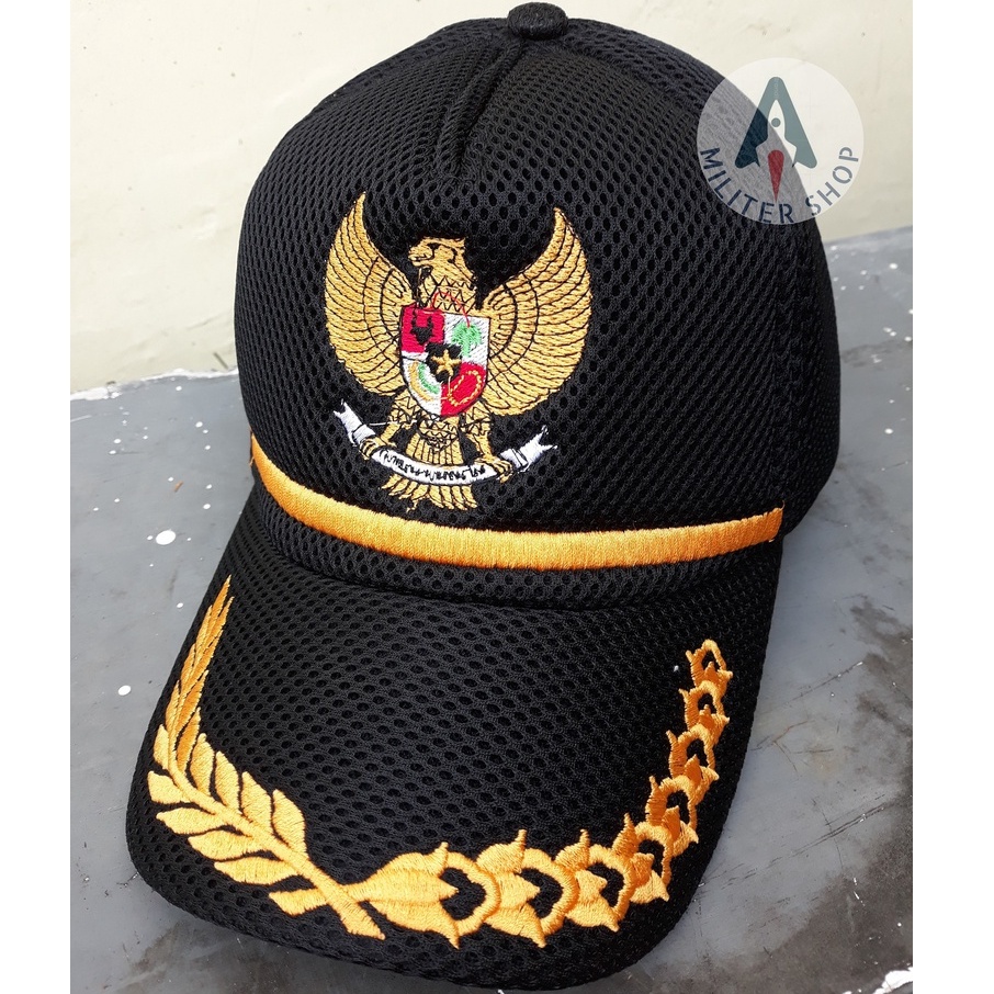 Topi Hitam Garuda - Topi Padi Kapas Garuda PEMDA BUPATI