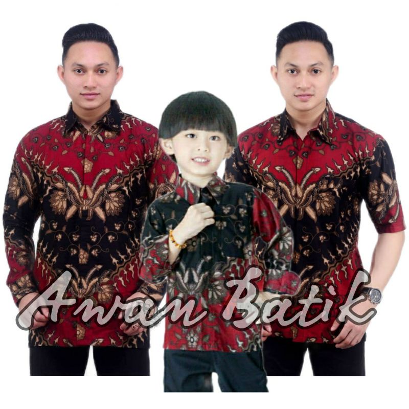 TERBARU Couple sweet || couple batik ayah dan anak cowok BATIK MERAH