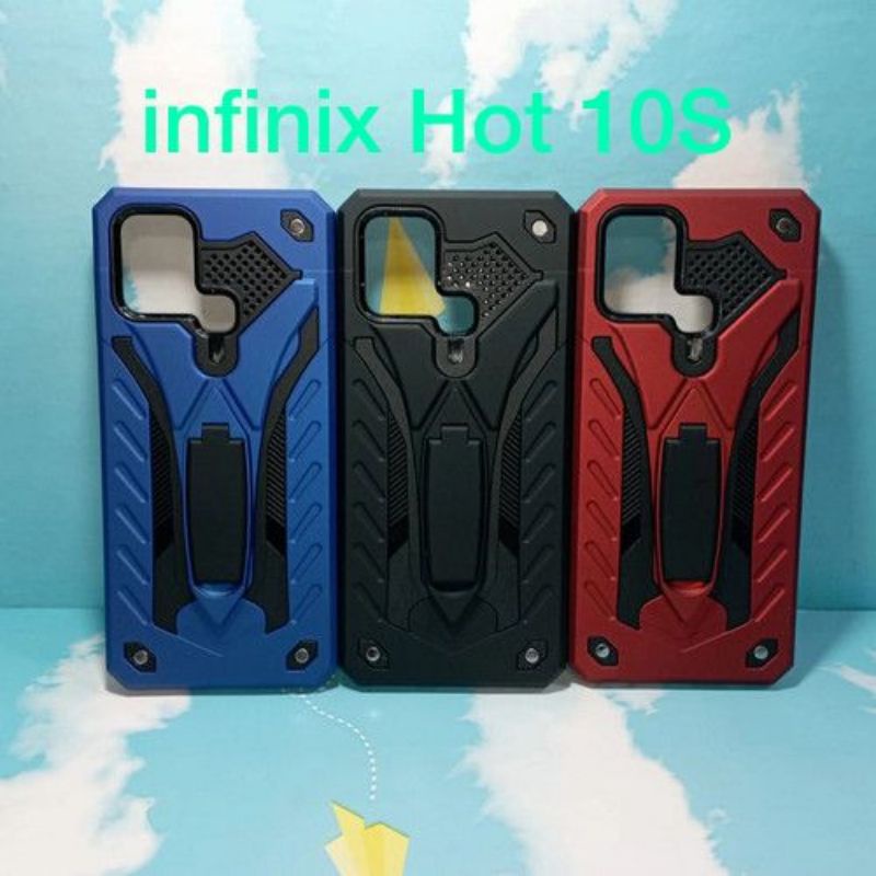 Hard Case phantom Infinix Hot 10S Stand Iron Transformers Hard Case Robot case plus standing
