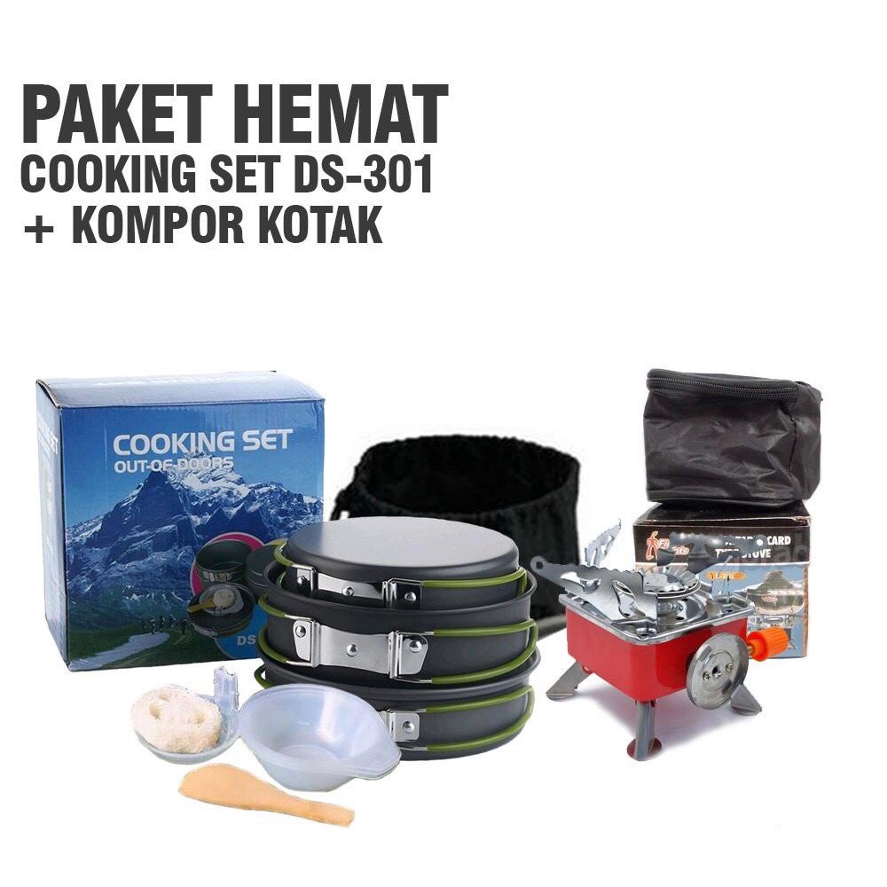 Cooking Set DS 301 COOKING SET SY 301 Komport Portable Panci Penggorengan Kemah Camping