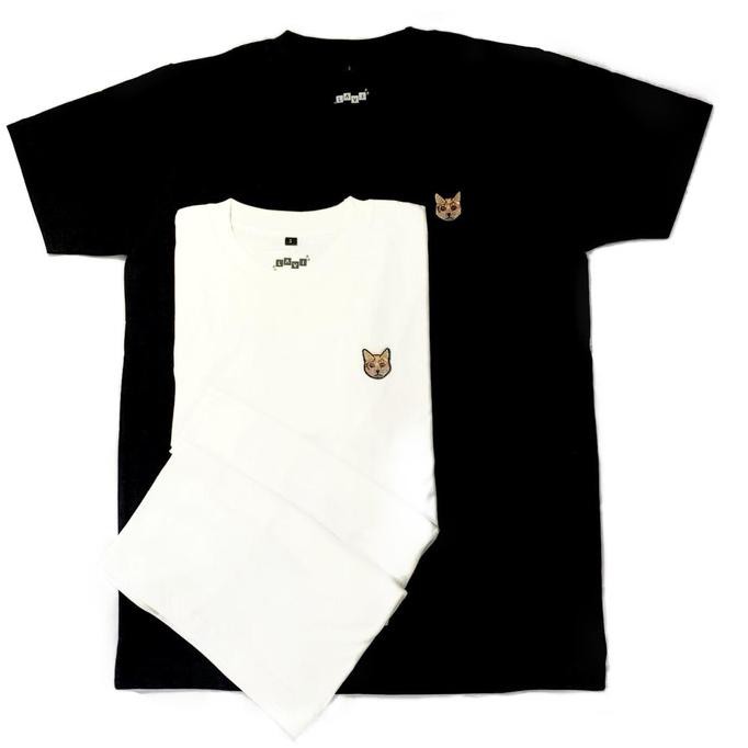 NEW STOCK KAOS BORDIR KUCING KAMPUNG HITAM