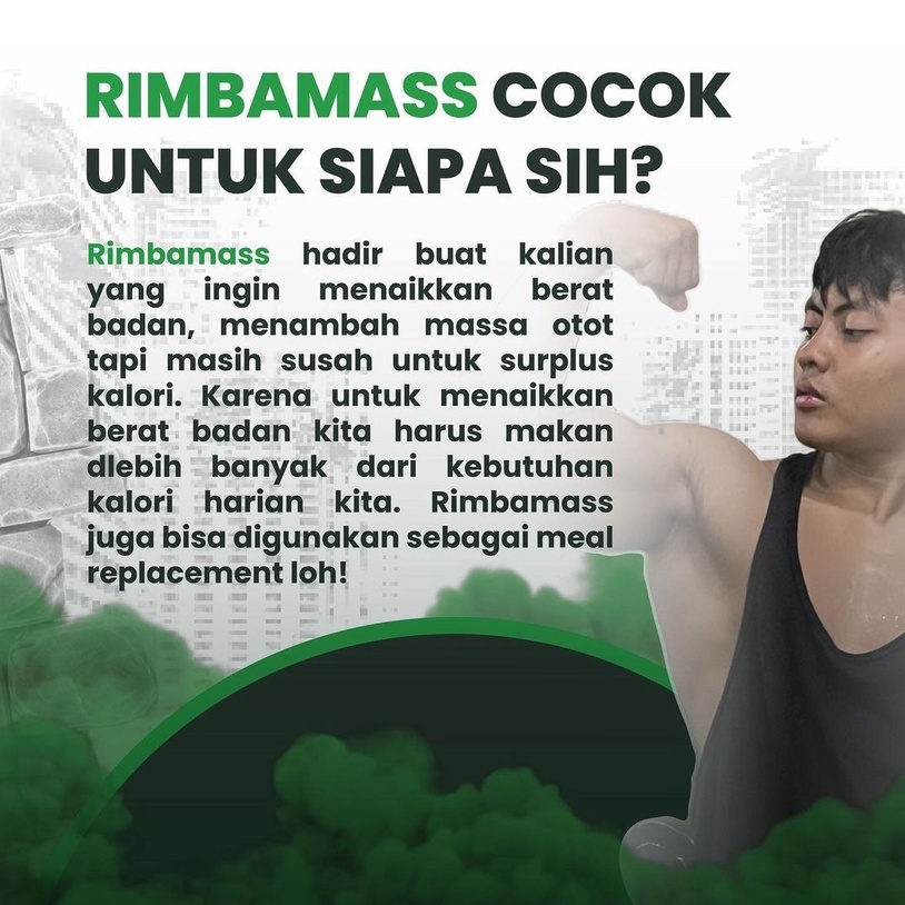 RIMBALIFE RIMBAMASS RIMBA MASS 2LBS 900 GRAM 2KG GAINER PENAMBAH BERAT BADAN BPOM HALAL