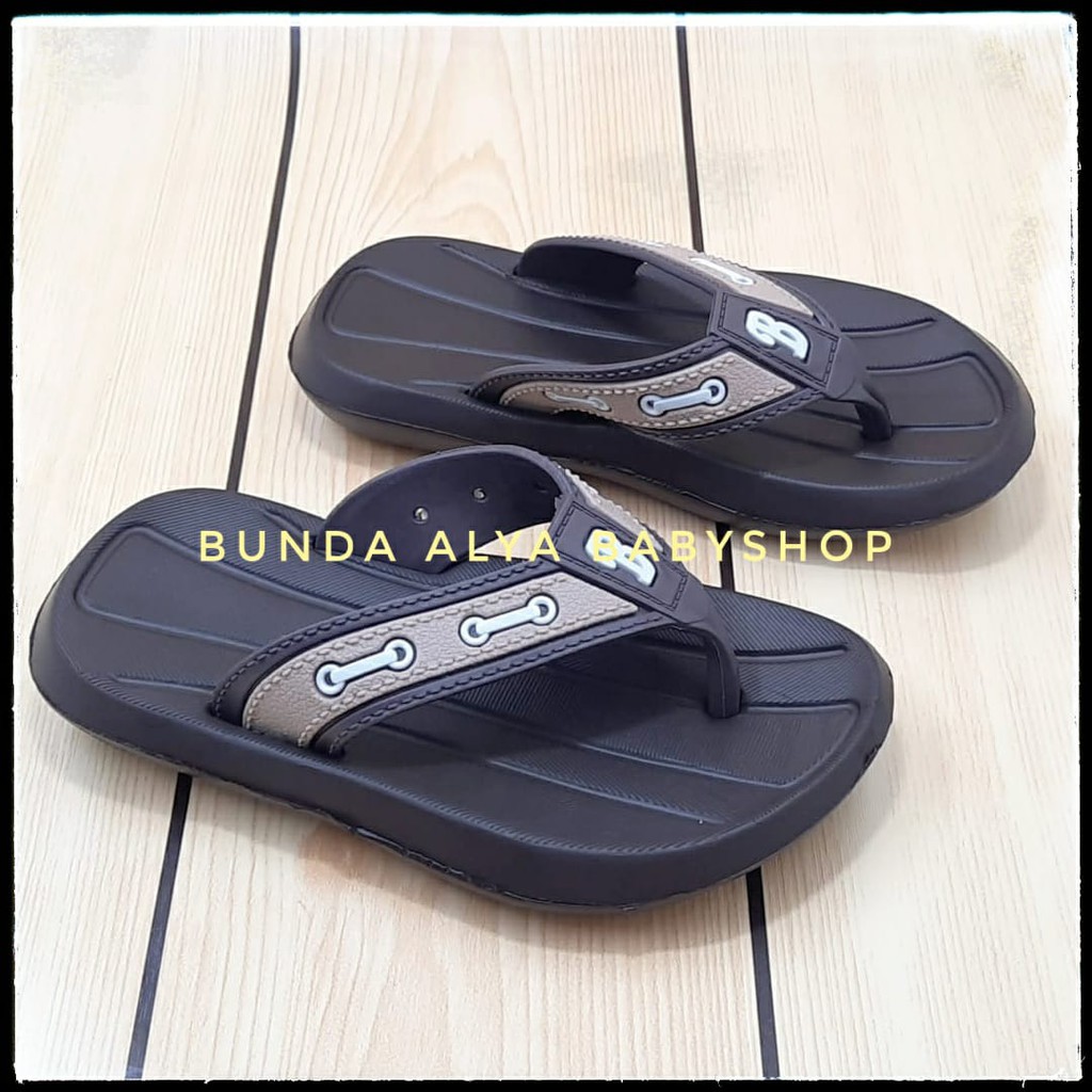 Sendal Anak Laki Jepit Umur 2 3 4 Tahun COKLAT Karet - Sandal Jepit Anak Cowok Karet Anti Licin Balacca Size 24 - 29