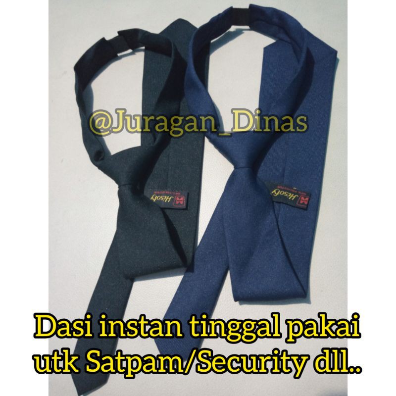 Dasi Biru Hitam Satpam Security dll model instan