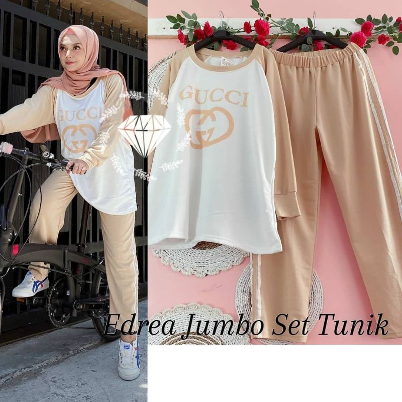 SET CELANA EDREA, BABYTERRY, GAMIS HIJAB MUSLIM, SETELAN OLAHRAGA