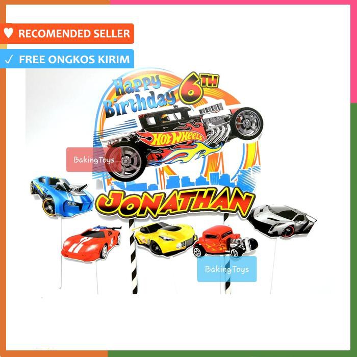 TOPPER CAKE BIRTHDAY HOTWHEELS CUSTOM