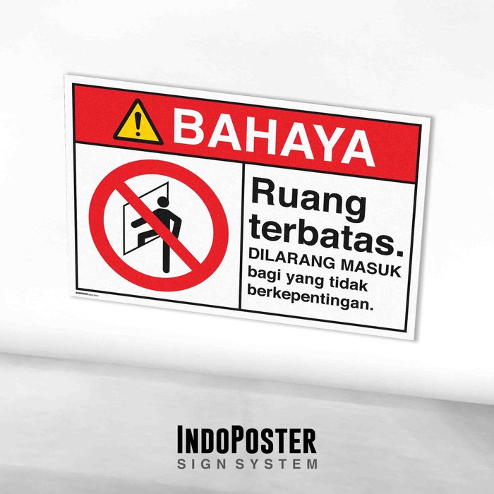 

Stiker Label Safety Sign Rambu K3 ANSI Ruang Terbatas Confined Space Ruang Terbatas Dilarang Masuk Bagi yang Tidak Berkepentingan
