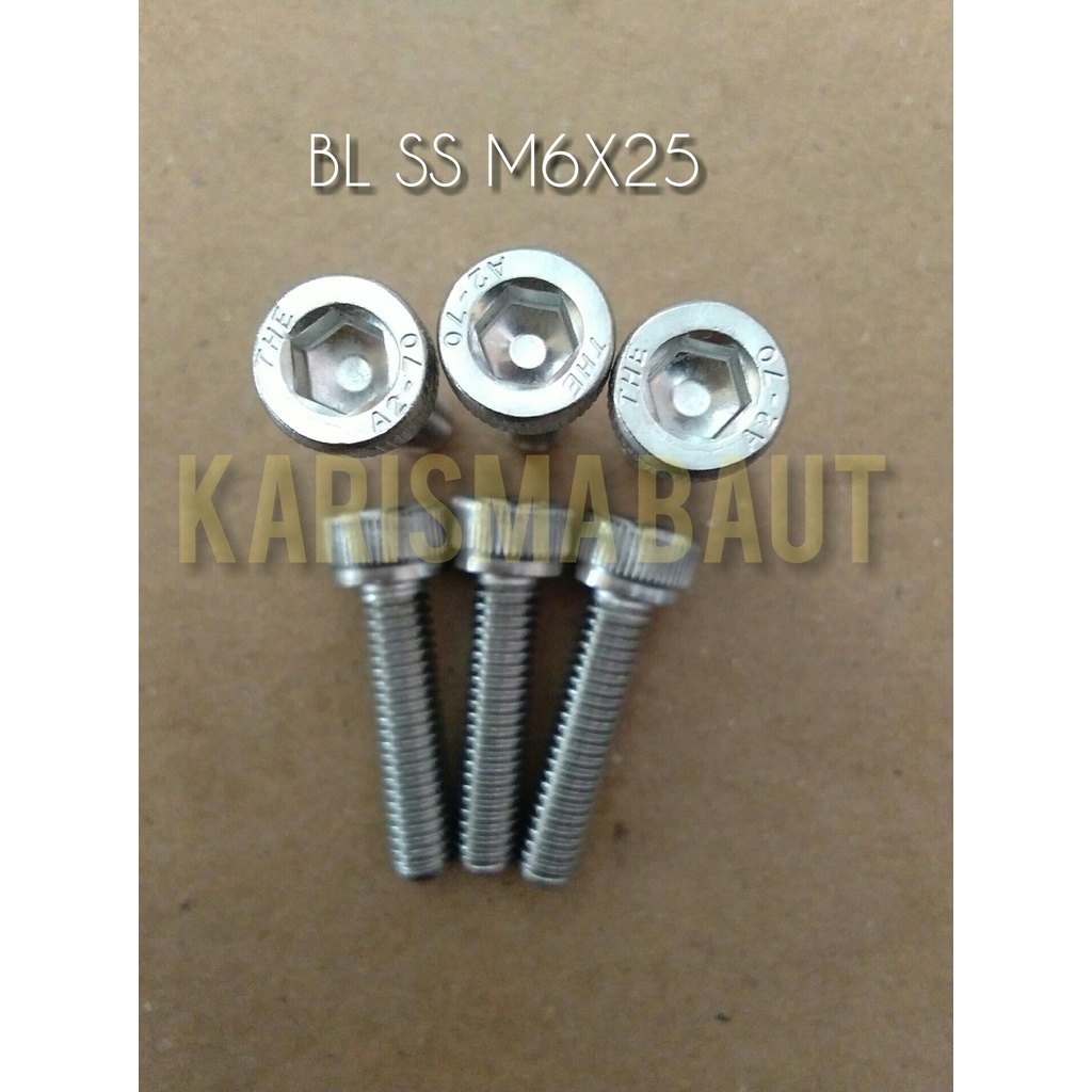 Baut L stainless steel m6 x 25 / BL SS 6x25 (kunci L m5)
