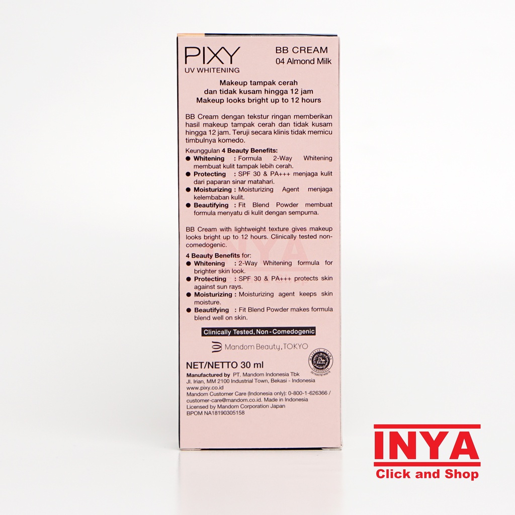 PIXY UV WHITENING BB CREAM 04 ALMOND MILK 30ml